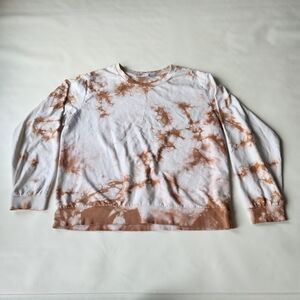 Noisy May Brown and White Tie-Dye Sweater